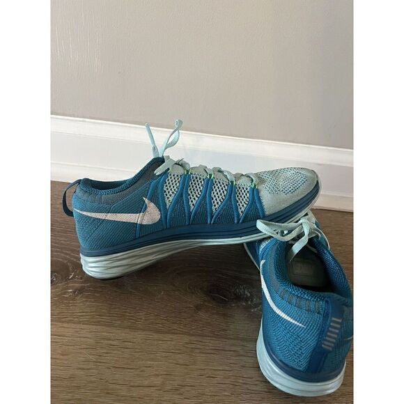 Nike Shoes Flyknit LUNAR2 Running Women’s 7.5 Glacier Ice Turquoise 620658 414 - Picture 5 of 9